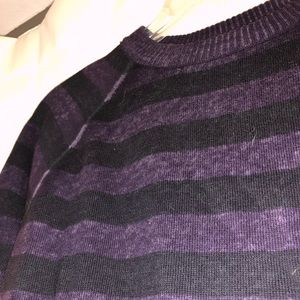 Purple and black striped sweater